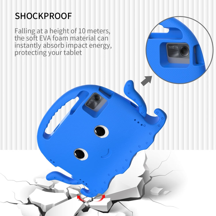 For Samsung Galaxy Tab S9 / S9 FE / S7 / S8 Octopus Style EVA Hybrid PC Shockproof Tablet Case with Strap(Blue)