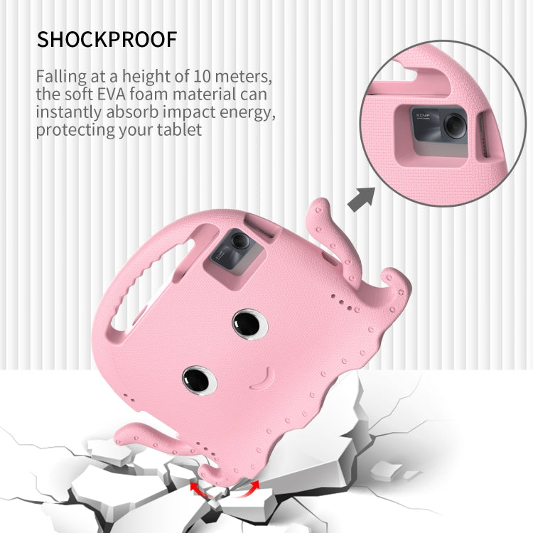 For Samsung Galaxy Tab S9 / S9 FE / S7 / S8 Octopus Style EVA Hybrid PC Shockproof Tablet Case with Strap(Pink)