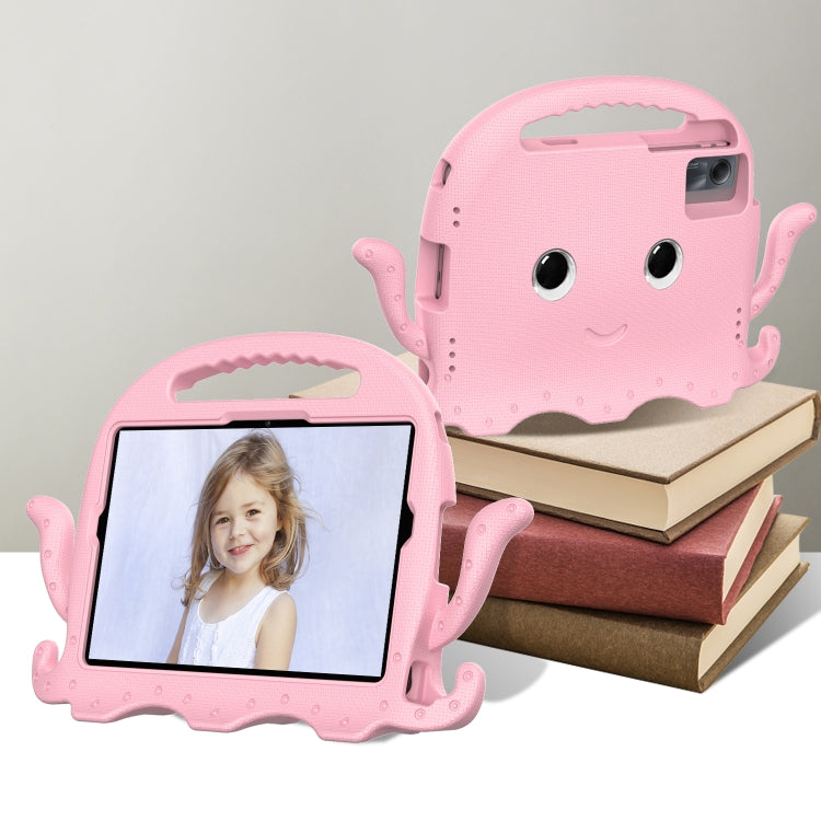 For Samsung Galaxy Tab S9 / S9 FE / S7 / S8 Octopus Style EVA Hybrid PC Shockproof Tablet Case with Strap(Pink)