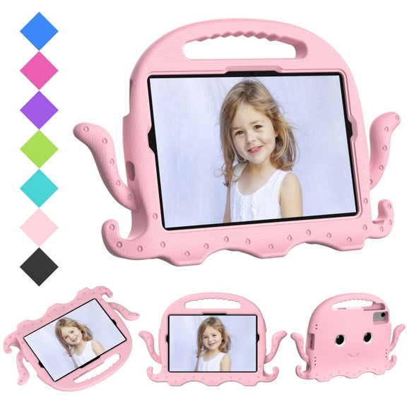 For Samsung Galaxy Tab S9 / S9 FE / S7 / S8 Octopus Style EVA Hybrid PC Shockproof Tablet Case with Strap(Pink)
