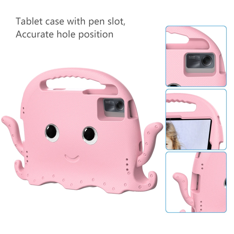For Samsung Galaxy Tab S9 / S9 FE / S7 / S8 Octopus Style EVA Hybrid PC Shockproof Tablet Case with Strap(Pink)