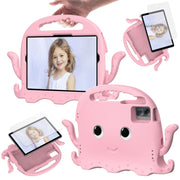 For Samsung Galaxy Tab S9 / S9 FE / S7 / S8 Octopus Style EVA Hybrid PC Shockproof Tablet Case with Strap(Pink)