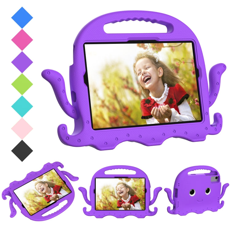 For Samsung Galaxy Tab S9 / S9 FE / S7 / S8 Octopus Style EVA Hybrid PC Shockproof Tablet Case with Strap(Purple)