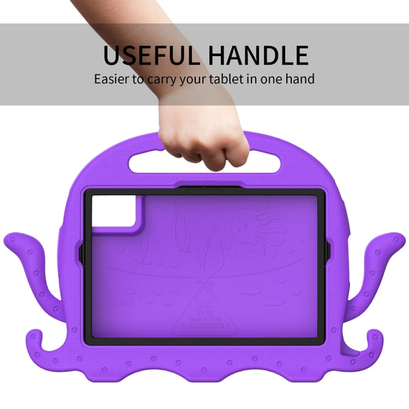 For Samsung Galaxy Tab S9 / S9 FE / S7 / S8 Octopus Style EVA Hybrid PC Shockproof Tablet Case with Strap(Purple)