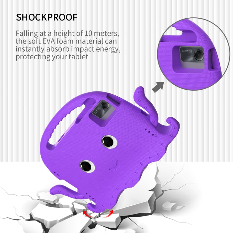 For Samsung Galaxy Tab S9 / S9 FE / S7 / S8 Octopus Style EVA Hybrid PC Shockproof Tablet Case with Strap(Purple)