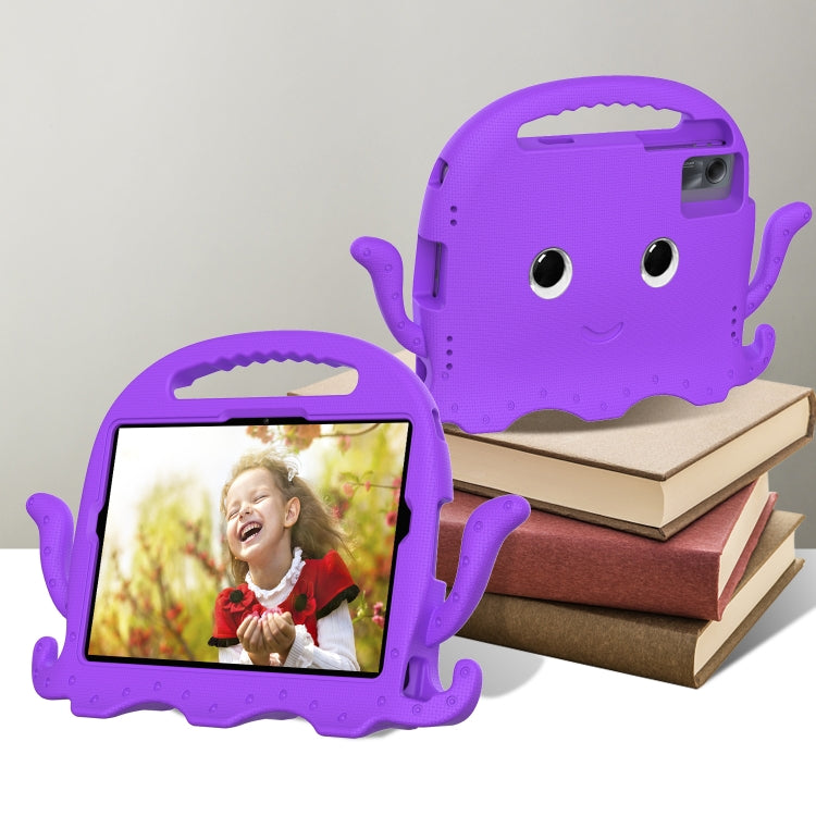 For Samsung Galaxy Tab S9 / S9 FE / S7 / S8 Octopus Style EVA Hybrid PC Shockproof Tablet Case with Strap(Purple)