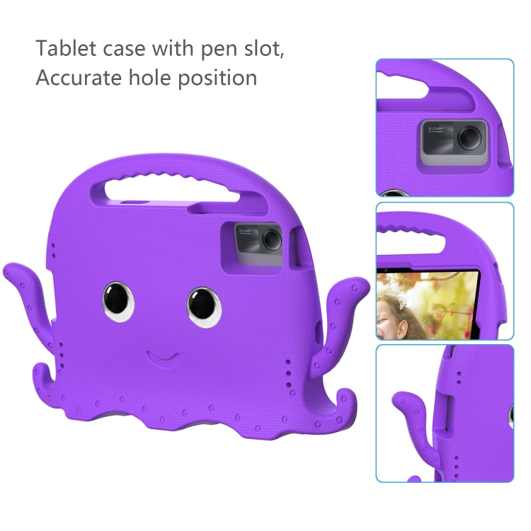 For Samsung Galaxy Tab S9 / S9 FE / S7 / S8 Octopus Style EVA Hybrid PC Shockproof Tablet Case with Strap(Purple)