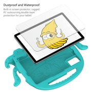 For Samsung Galaxy Tab S9 / S9 FE / S7 / S8 Octopus Style EVA Hybrid PC Shockproof Tablet Case with Strap(Glacial Green)