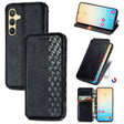 For Samsung Galaxy S25+ 5G Cubic Grid Pressed Magnetic Leather Phone Case(Black) - Galaxy S25+ 5G Cases by PMC Jewellery | Online Shopping South Africa | PMC Jewellery | Buy Now Pay Later Mobicred