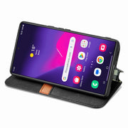For Samsung Galaxy S25 Ultra 5G Cubic Grid Pressed Magnetic Leather Phone Case(Black)