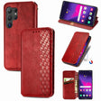 For Samsung Galaxy S25 Ultra 5G Cubic Grid Pressed Magnetic Leather Phone Case(Red) - Galaxy S25 Ultra 5G Cases by PMC Jewellery | Online Shopping South Africa | PMC Jewellery | Buy Now Pay Later Mobicred