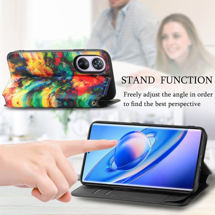 For Blackview A200 Pro CaseNeo Colorful Magnetic Leather Phone Case(Colorful Cloud)
