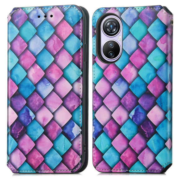 For Blackview A200 Pro CaseNeo Colorful Magnetic Leather Phone Case(Purple Scales)