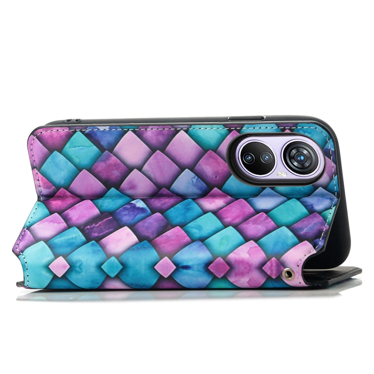 For Blackview A200 Pro CaseNeo Colorful Magnetic Leather Phone Case(Purple Scales)