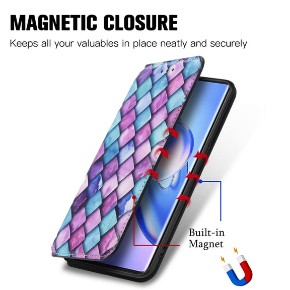 For Blackview A200 Pro CaseNeo Colorful Magnetic Leather Phone Case(Purple Scales)