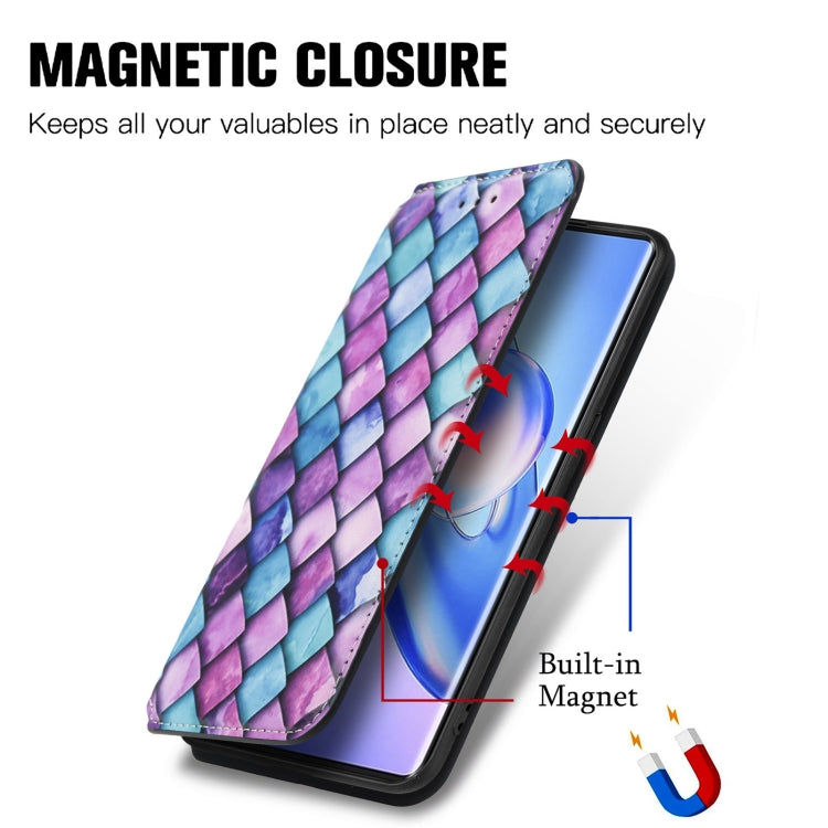 For Blackview A200 Pro CaseNeo Colorful Magnetic Leather Phone Case(Purple Scales)