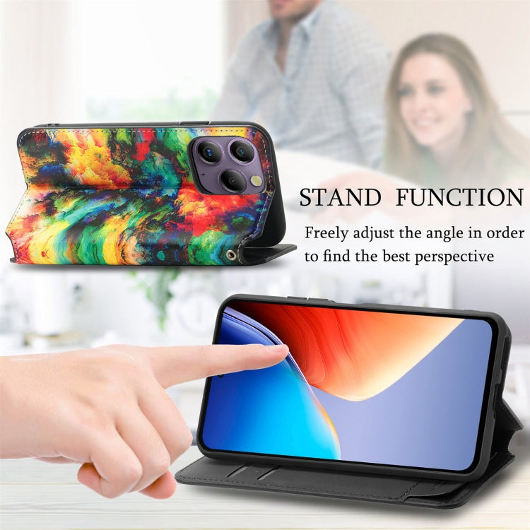 For Blackview  A96 CaseNeo Colorful Magnetic Leather Phone Case(Colorful Cloud)