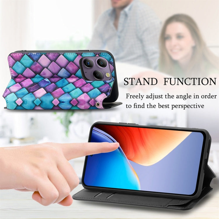 For Blackview  A96 CaseNeo Colorful Magnetic Leather Phone Case(Rhombus)