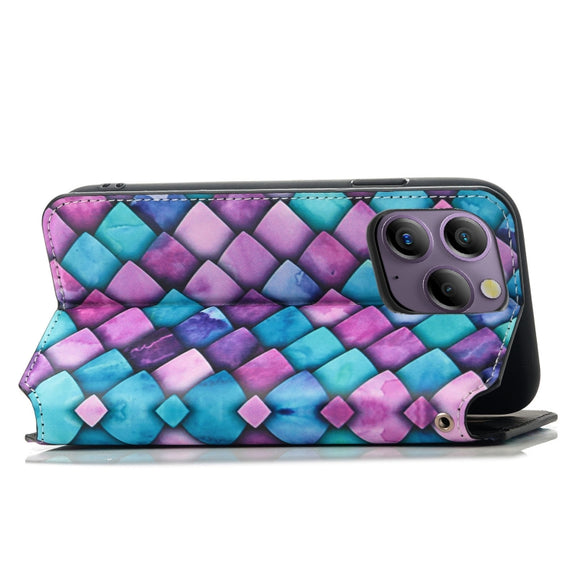 For Blackview  A96 CaseNeo Colorful Magnetic Leather Phone Case(Purple Scales)