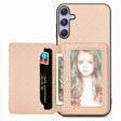 For Samsung Galaxy S25 5G Carbon Fiber Magnetic Card Wallet RFID Blocking Phone Case(Khaki) - free shipping - PMC Jewellery - Order now!