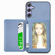 For Samsung Galaxy S25 Ultra 5G Carbon Fiber Magnetic Card Wallet RFID Blocking Phone Case(Blue) - Galaxy S25 Ultra 5G Cases by PMC Jewellery | Online Shopping South Africa | PMC Jewellery | Buy Now Pay Later Mobicred