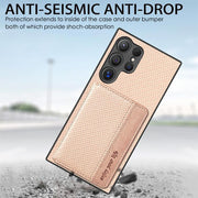 For Samsung Galaxy S25 Ultra 5G Carbon Fiber Magnetic Card Wallet RFID Blocking Phone Case(Green)