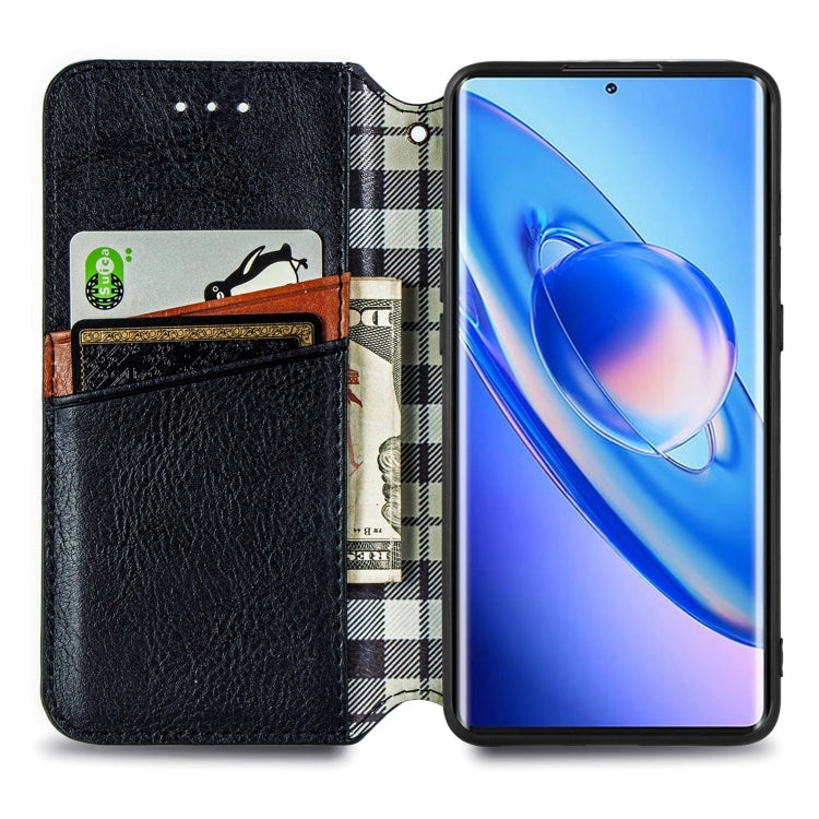 For Blackview A200 Pro Cubic Grid Pressed Magnetic Leather Phone Case(Black)