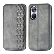 For Blackview A200 Pro Cubic Grid Pressed Magnetic Leather Phone Case(Grey)