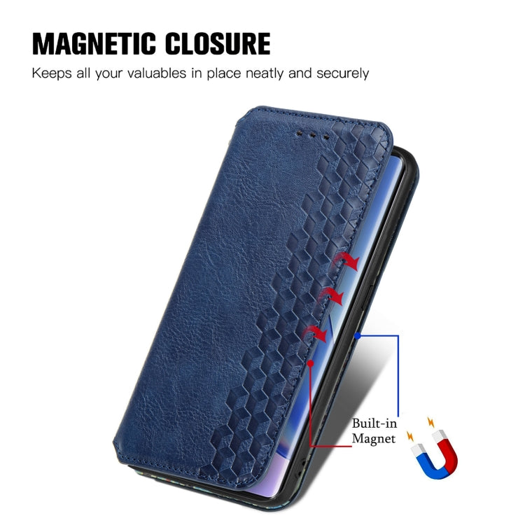 For Blackview A200 Pro Cubic Grid Pressed Magnetic Leather Phone Case(Blue)