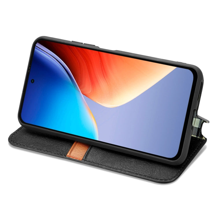 For Blackview A96 Cubic Grid Pressed Magnetic Leather Phone Case(Black)