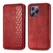 For Blackview A96 Cubic Grid Pressed Magnetic Leather Phone Case(Red)