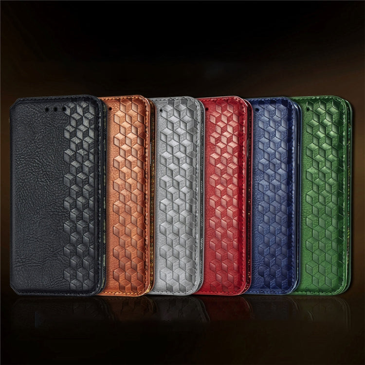 For Blackview A96 Cubic Grid Pressed Magnetic Leather Phone Case(Black)