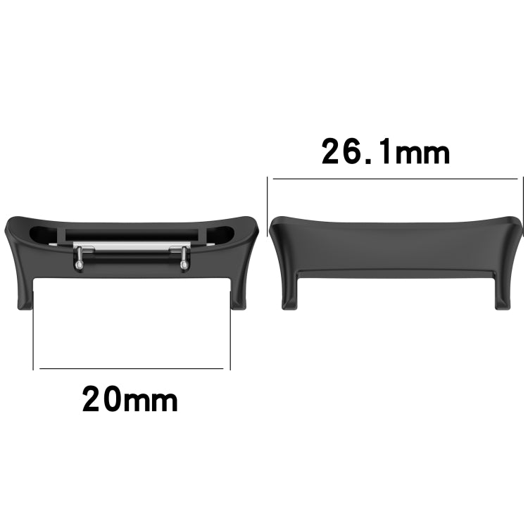 For Honor Watch 4 TMA-L19 1 Pair Metal Watch Band Connector(Black)