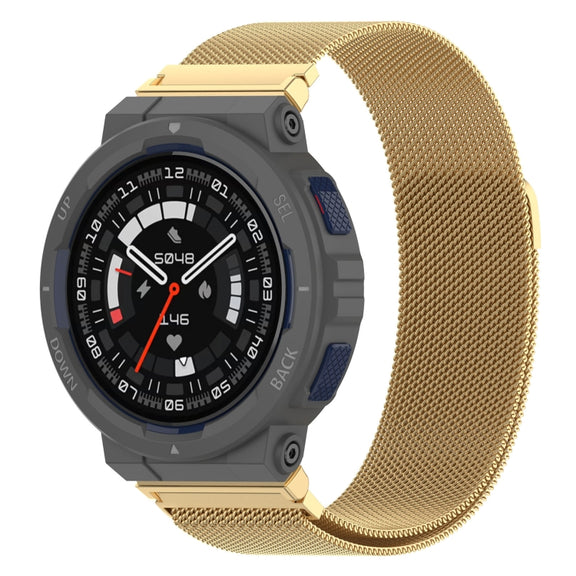 For Amazfit Active Edge A2212 Milan Magnetic Steel Mesh Watch Band(Gold)