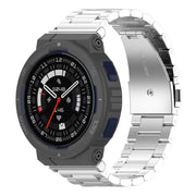 For Amazfit Active Edge A2212 Three Beads Stainless Steel Watch Band(Silver)