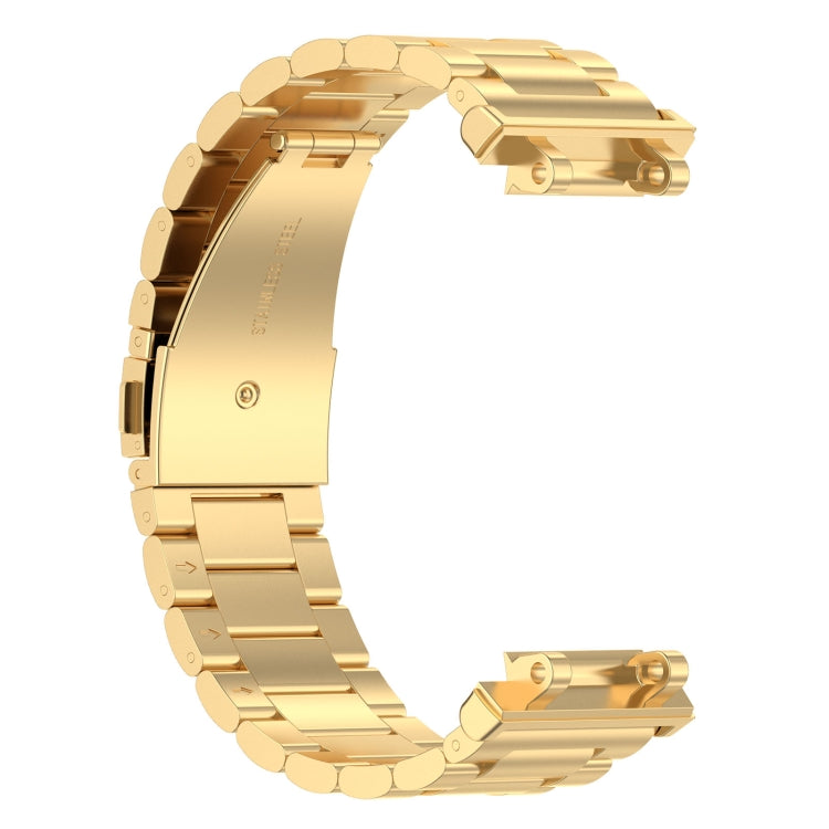 For Amazfit Active Edge A2212 Three Beads Stainless Steel Watch Band(Gold)