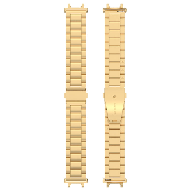 For Amazfit Active Edge A2212 Three Beads Stainless Steel Watch Band(Gold)