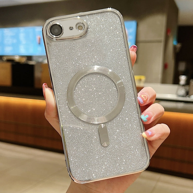 For iPhone SE 2022 / 7 / 8 MagSafe Glitter Electroplating TPU Phone Case(Silver)