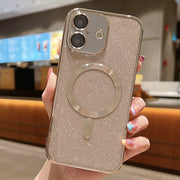 For iPhone 16 Glitter Electroplating MagSafe TPU Phone Case(Gold)