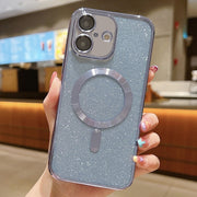 For iPhone 16 Glitter Electroplating MagSafe TPU Phone Case(Blue)