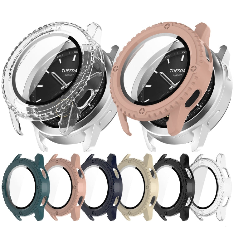 For Xiaomi Watch S3 PC + Tempered Film Integrated Watch Protective Case(Black)