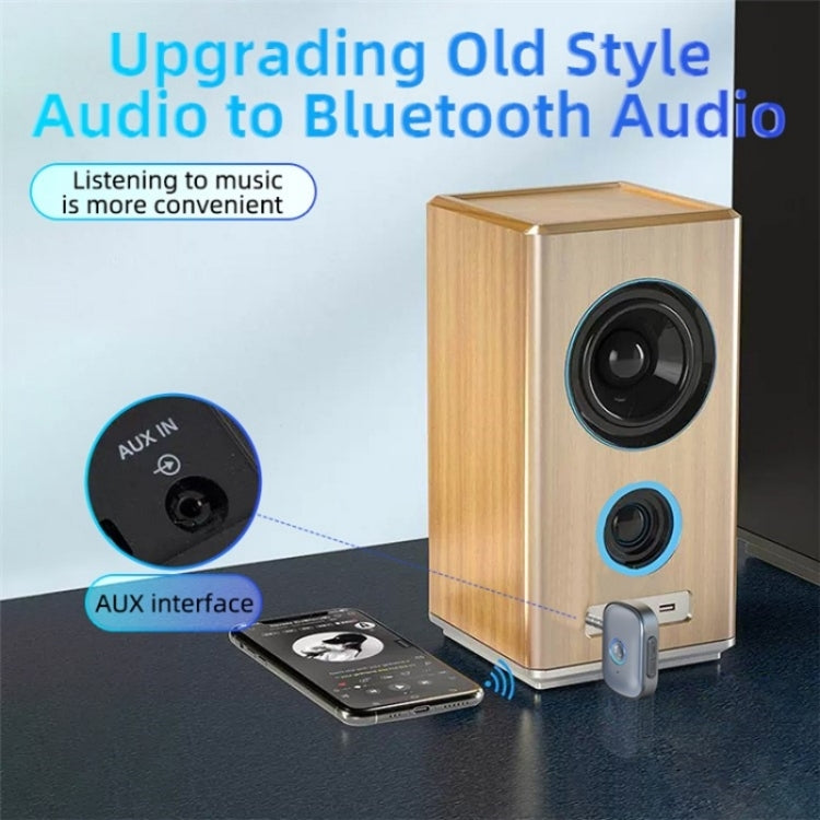 Portable Mini BT 5.3 Receiver Car Audio Adapter Hands-Free AUX Car Bluetooth Receiver