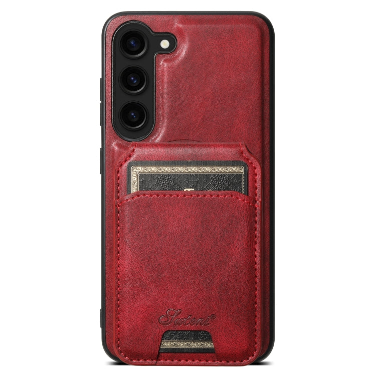 For Samsung Galaxy S23+ 5G Suteni H15  Oil Eax Leather Detachable Wallet Back Phone Case(Red)