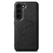For Samsung Galaxy S23 5G Suteni H15  Oil Eax Leather Detachable Wallet Back Phone Case(Black)