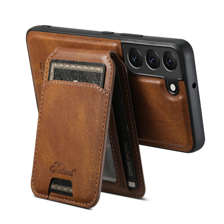 For Samsung Galaxy S22+ 5G Suteni H15  Oil Eax Leather Detachable Wallet Back Phone Case(Khaki)