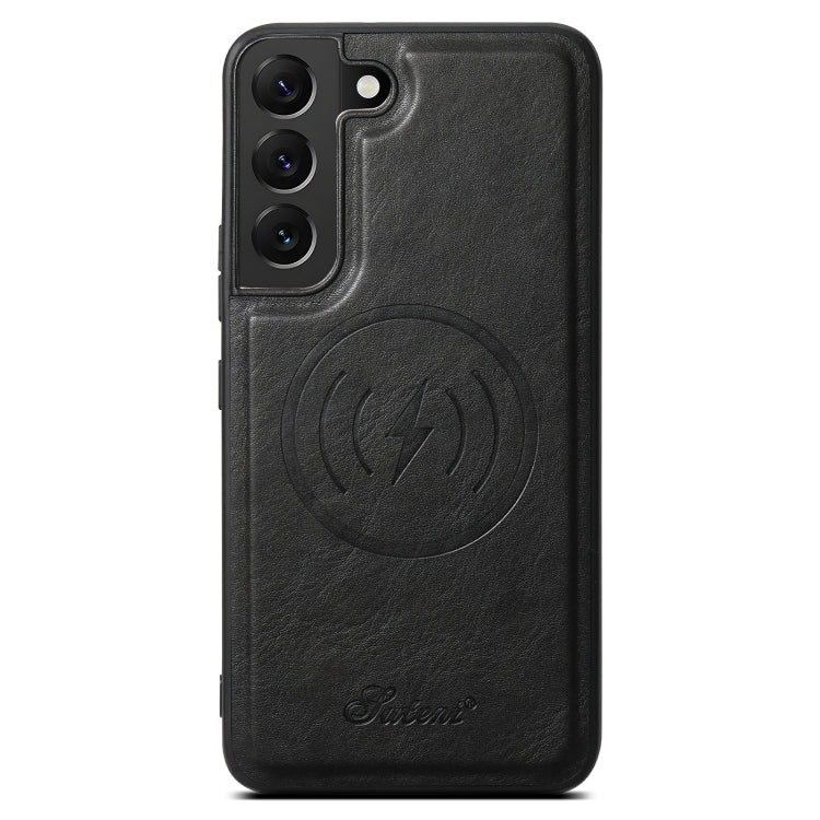 For Samsung Galaxy S22 5G Suteni H15  Oil Eax Leather Detachable Wallet Back Phone Case(Black)