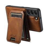 For Samsung Galaxy S22 5G Suteni H15  Oil Eax Leather Detachable Wallet Back Phone Case(Khaki)