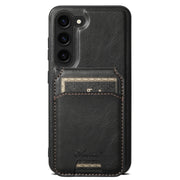 For Samsung Galaxy S24 5G Suteni H15  Oil Eax Leather Detachable Wallet Back Phone Case(Black)