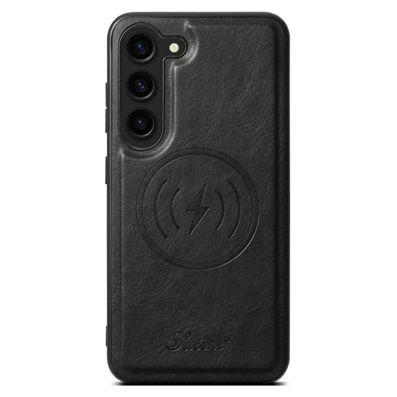 For Samsung Galaxy S24 5G Suteni H15  Oil Eax Leather Detachable Wallet Back Phone Case(Black)