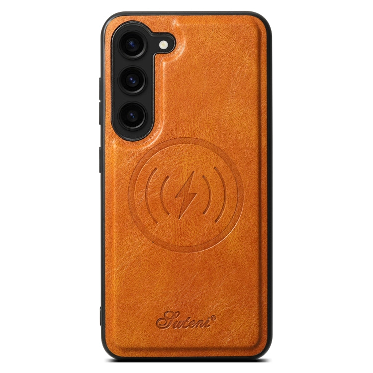 For Samsung Galaxy S24 5G Suteni H15  Oil Eax Leather Detachable Wallet Back Phone Case(Khaki)